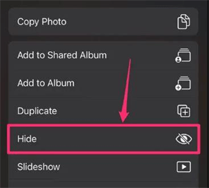 hide photos on iphone