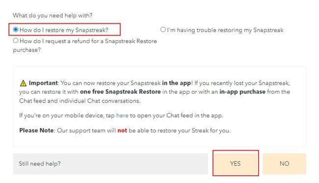 how do i restore my snapstreak