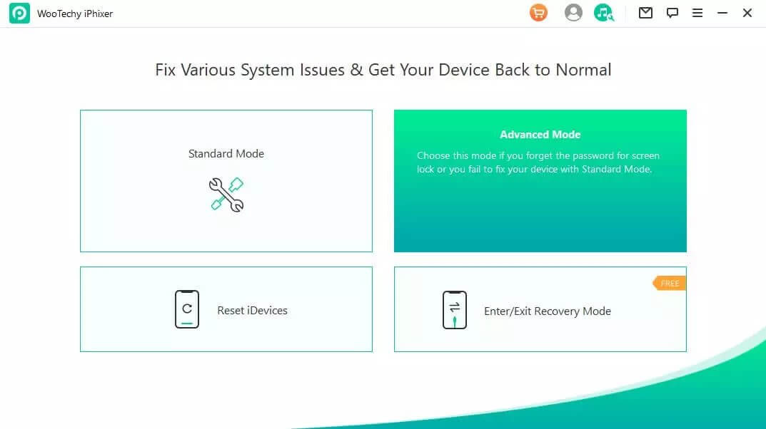 Select iPhixer Advance mode