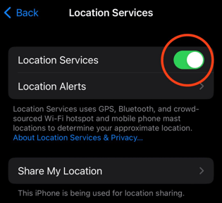 how to check location settings on iphone