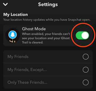 how to dissable snapchat ghost mode