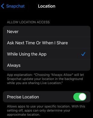 Allow Location Permission on Phone Setting