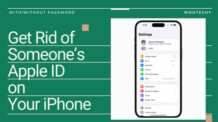 how to get rid of apple id