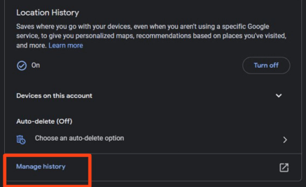 how to manually delete location history on google maps