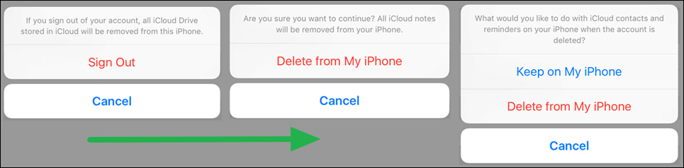 Sign Out from iCloud