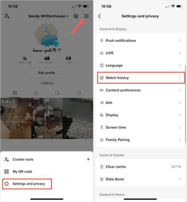 how to see tiktok watch history