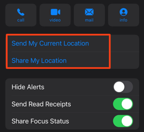 how to send location on imessage in conversation