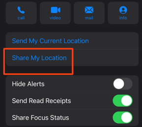 how to share location using imessage