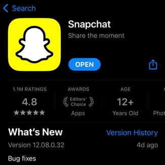 how to update snapchat application