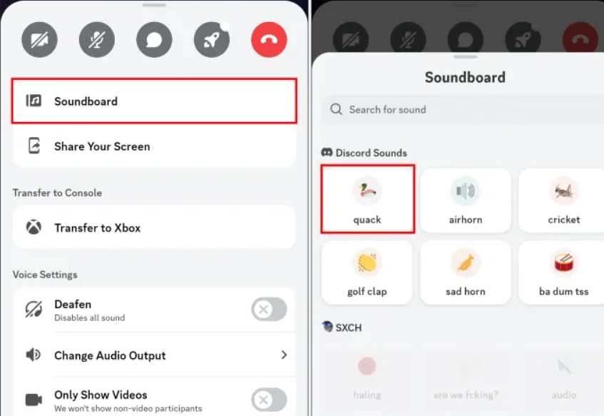 Use Soundboard in Discord on Mobile App step 2