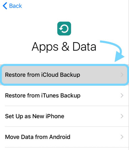 iPhone restore from icloud backup