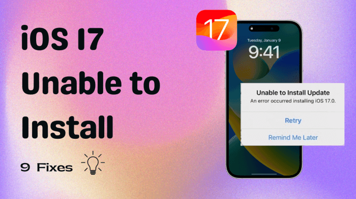 ios 17 unable to install