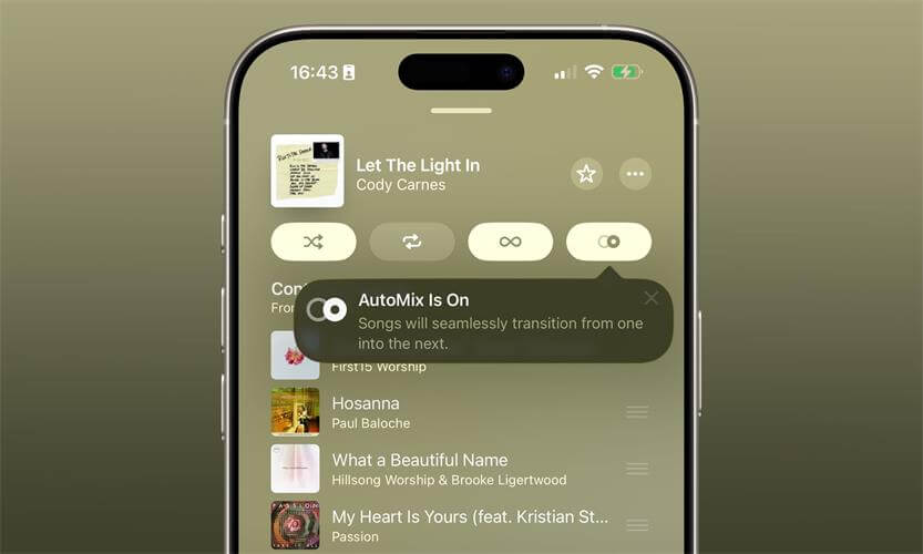 ios 26 public beta music automix