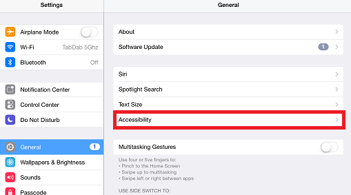 disable iPad accessibility shortcuts