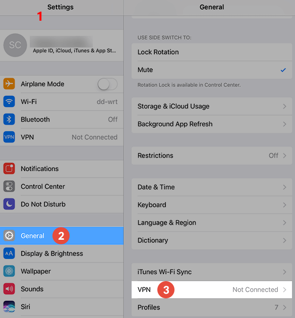 ipad vpn setting