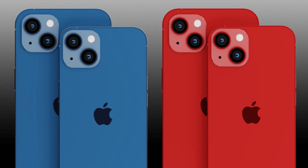  blue and red iPhones