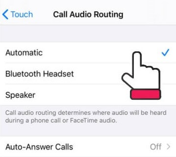 set iPhone call audio routing as speaker