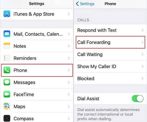 disable iPhone call forwarding