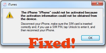 Your iPhone could not be activated