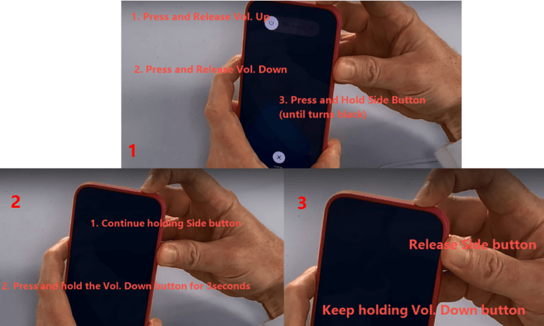 iPhone DFU mode steps