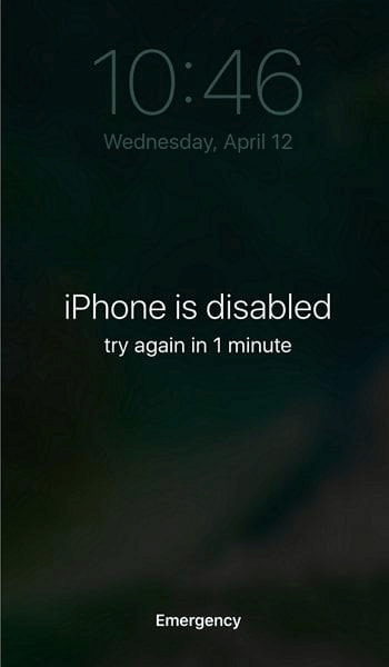 iphone locked for too many failed attempts