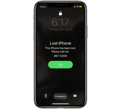 iPhone Lost Mode information
