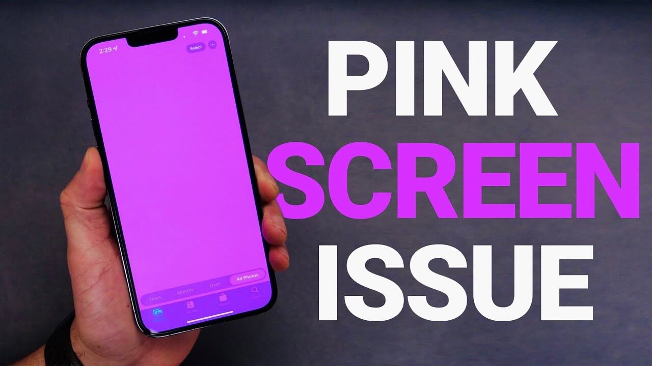 iPhone pink screen