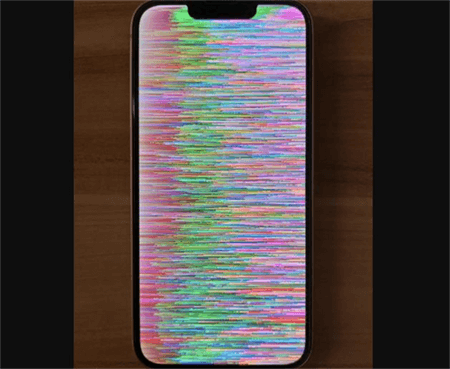 iphone rainbow screen