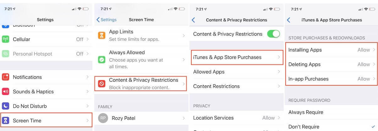 check iPhone restrictions for installing apps
