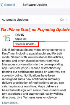 iPhone stuck on preparing update