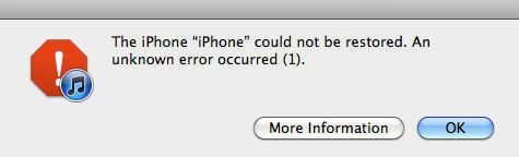 iTunes error 1