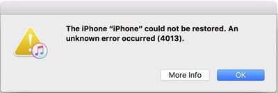 iTunes error 4013