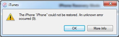 iTunes error 9