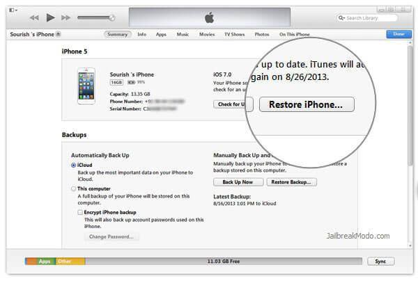 restore iPhone