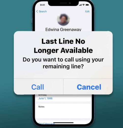 last line no longer available on iPhone