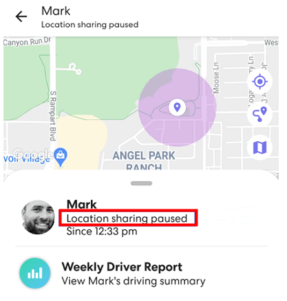 life360 location sharing paused