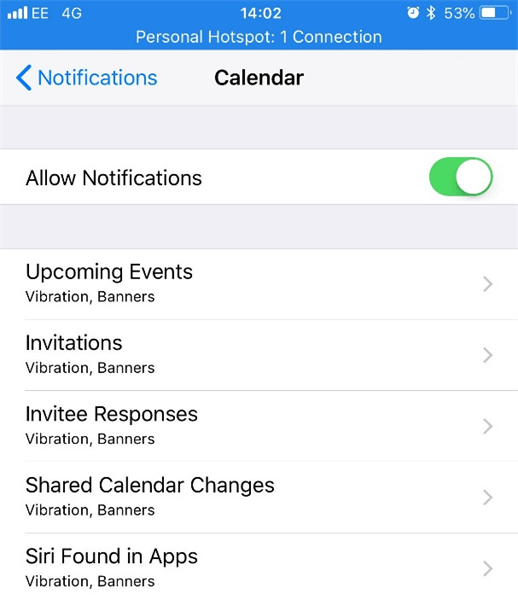 limit certain apps notification