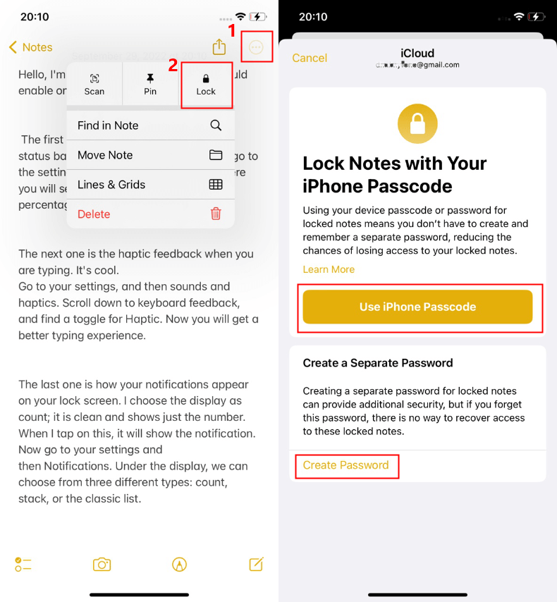 lock unlock notes