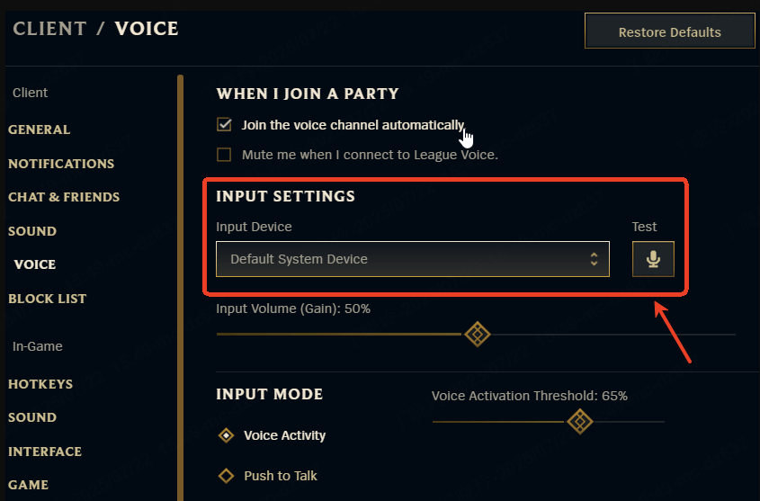 game audio setting