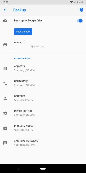 back up data on Google Pixel to Google Drive