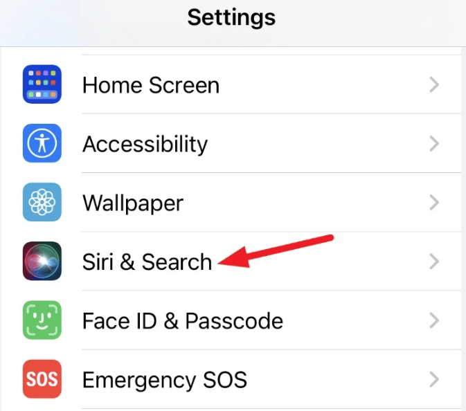 manage siri and search settings on iPhone