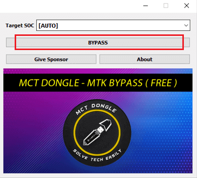 press bypass button on mct bypass tool