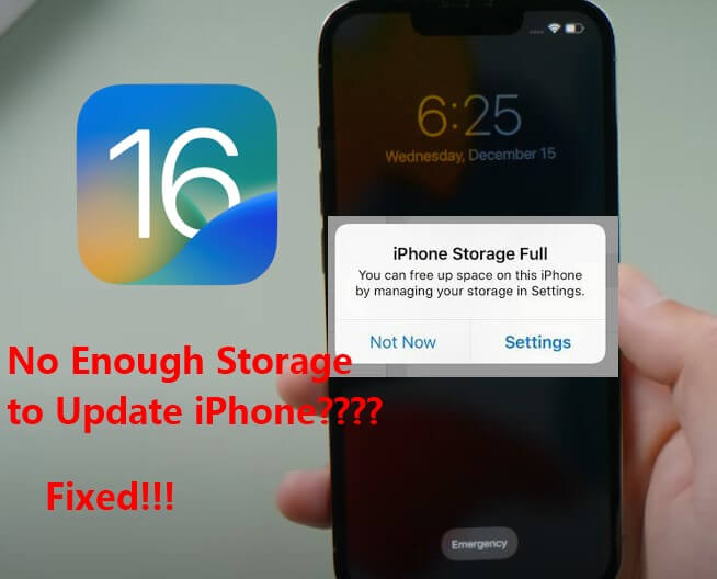 not enough storage to update iphone