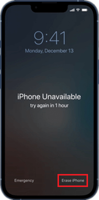 no erase iphone option