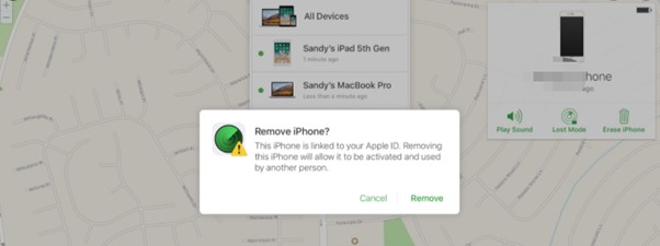 owner remove device from find my iphone