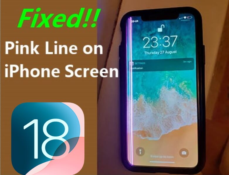 pink line on iphone screen