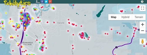 Pokelytics PokeStop map