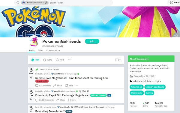 Reddit Pokemon GO Friends