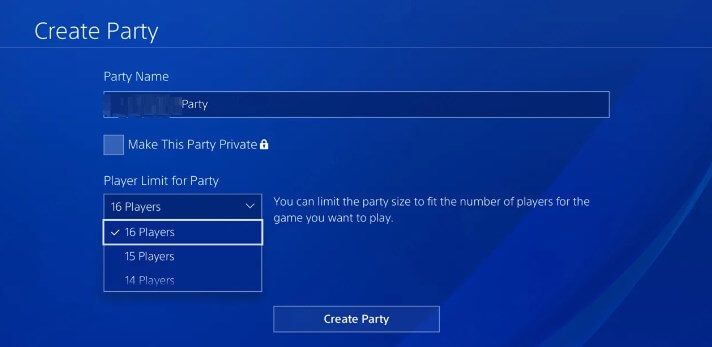 ps create party