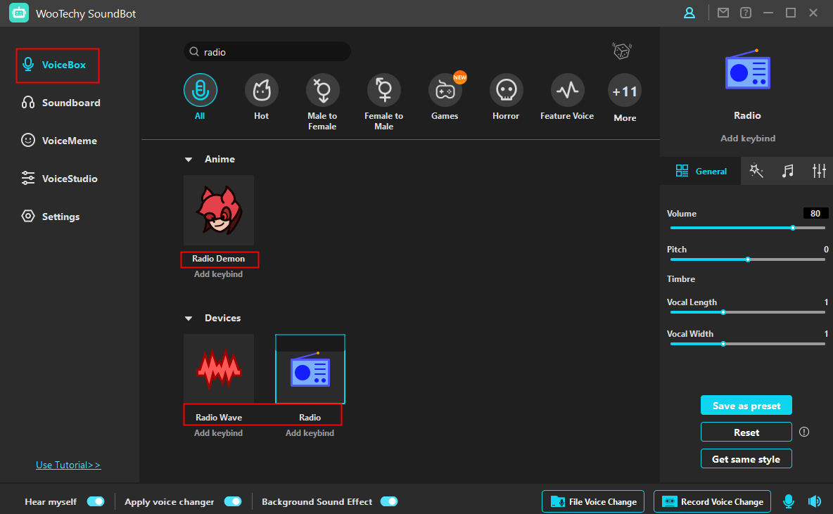 radio voice from soundbot